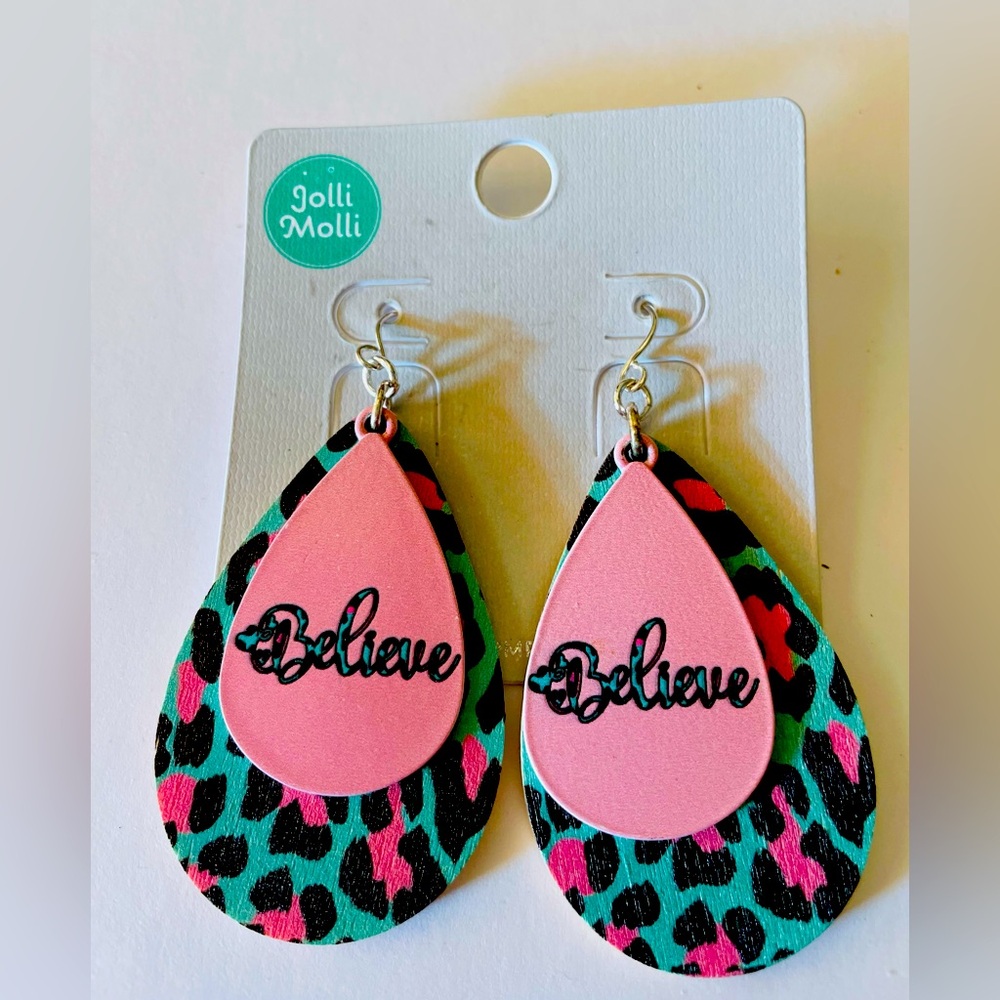 Golli Molli Pink and Leopard Print Earrings